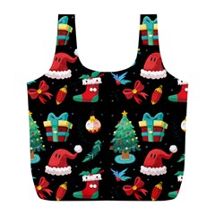 Christmas Pattern Full Print Recycle Bag (l) by designsbymallika