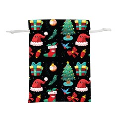 Christmas Pattern Lightweight Drawstring Pouch (l) by designsbymallika