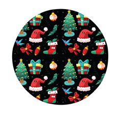 Christmas Pattern Mini Round Pill Box (pack Of 3) by designsbymallika