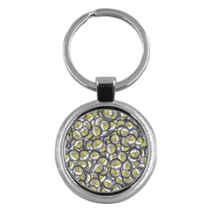 Gong Instrument Motif Pattern Key Chain (round) by dflcprintsclothing