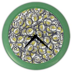 Gong Instrument Motif Pattern Color Wall Clock by dflcprintsclothing