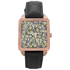 Gong Instrument Motif Pattern Rose Gold Leather Watch  by dflcprintsclothing