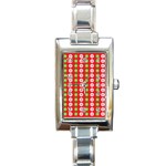 Festive Pattern Christmas Holiday Rectangle Italian Charm Watch Front