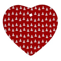 White Christmas Tree Red Ornament (heart)