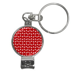 White Christmas Tree Red Nail Clippers Key Chain