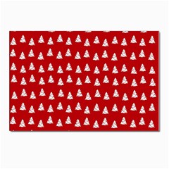 White Christmas Tree Red Postcards 5  X 7  (pkg Of 10)