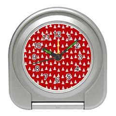 White Christmas Tree Red Travel Alarm Clock