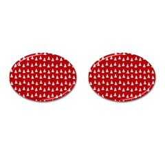 White Christmas Tree Red Cufflinks (oval)