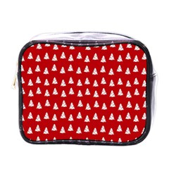 White Christmas Tree Red Mini Toiletries Bag (one Side) by TetiBright