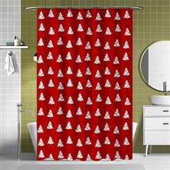 White Christmas Tree Red Shower Curtain 48  X 72  (small)  by TetiBright