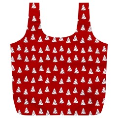 White Christmas Tree Red Full Print Recycle Bag (xl)