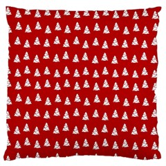 White Christmas Tree Red Large Flano Cushion Case (one Side) by TetiBright