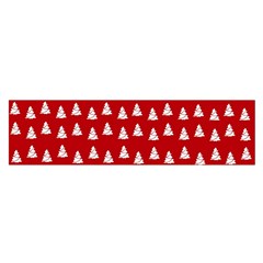 White Christmas Tree Red Oblong Satin Scarf (16  X 60 )