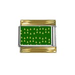 Green Christmas Trees Green Gold Trim Italian Charm (9mm) Front