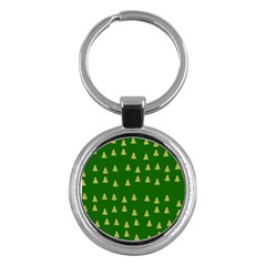 Green Christmas Trees Green Key Chain (round) by TetiBright