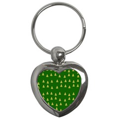 Green Christmas Trees Green Key Chain (heart) by TetiBright