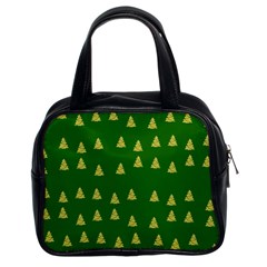 Green Christmas Trees Green Classic Handbag (two Sides) by TetiBright