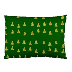 Green Christmas Trees Green Pillow Case by TetiBright