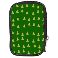 Green Christmas Trees Green Compact Camera Leather Case by TetiBright