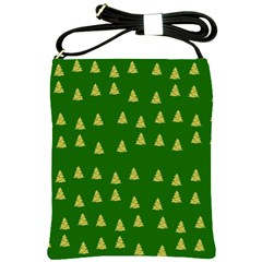 Green Christmas Trees Green Shoulder Sling Bag by TetiBright