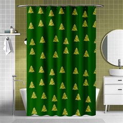 Green Christmas Trees Green Shower Curtain 48  X 72  (small)  by TetiBright