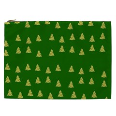 Green Christmas Trees Green Cosmetic Bag (xxl)