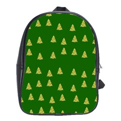 Green Christmas Trees Green School Bag (xl) by TetiBright