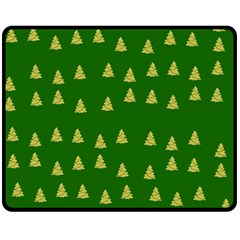 Green Christmas Trees Green Double Sided Fleece Blanket (medium)