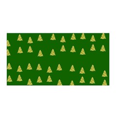 Green Christmas Trees Green Satin Wrap 35  X 70  by TetiBright