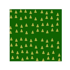 Green Christmas Trees Green Square Satin Scarf (30  X 30 ) by TetiBright