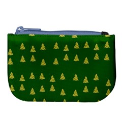 Green Christmas Trees Green Large Coin Purse by TetiBright