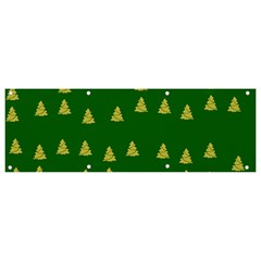 Green Christmas Trees Green Banner And Sign 9  X 3  by TetiBright