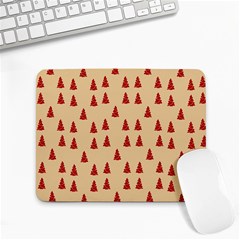 Red Christmas Tree Brown Small Mousepad by TetiBright