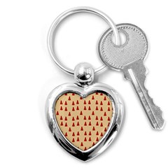 Red Christmas Tree Brown Key Chain (heart) by TetiBright