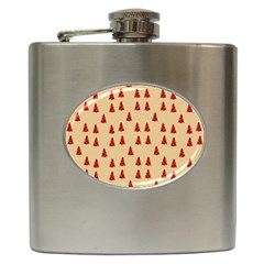 Red Christmas Tree Brown Hip Flask (6 Oz) by TetiBright