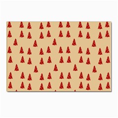 Red Christmas Tree Brown Postcard 4 x 6  (pkg Of 10) by TetiBright