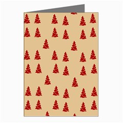 Red Christmas Tree Brown Greeting Cards (pkg Of 8)