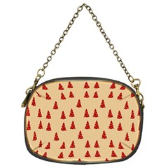 Red Christmas Tree Brown Chain Purse (one Side) by TetiBright