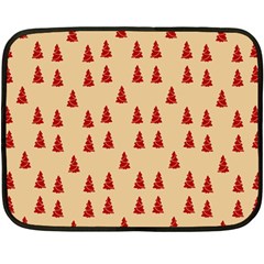 Red Christmas Tree Brown Double Sided Fleece Blanket (mini) by TetiBright