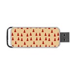 Red Christmas Tree Brown Portable USB Flash (Two Sides) Front