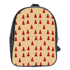 Red Christmas Tree Brown School Bag (xl) by TetiBright