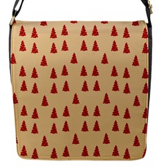 Red Christmas Tree Brown Flap Closure Messenger Bag (s) by TetiBright