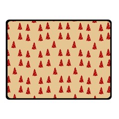 Red Christmas Tree Brown Double Sided Fleece Blanket (small)