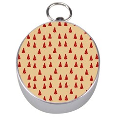 Red Christmas Tree Brown Silver Compasses by TetiBright