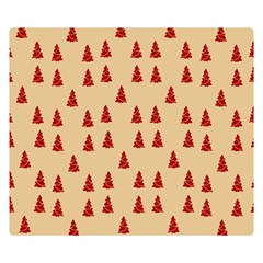 Red Christmas Tree Brown Double Sided Flano Blanket (small)