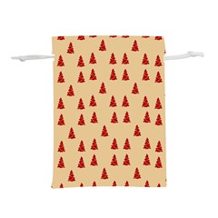 Red Christmas Tree Brown Lightweight Drawstring Pouch (s)