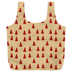 Red Christmas Tree Brown Full Print Recycle Bag (xxxl)