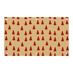 Red Christmas Tree Brown Banner And Sign 5  X 3  by TetiBright