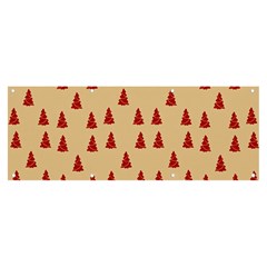 Red Christmas Tree Brown Banner And Sign 8  X 3  by TetiBright