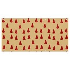 Red Christmas Tree Brown Banner And Sign 8  X 4  by TetiBright